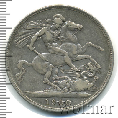 Великобритания 1 крона, 1900 (1 крона. Великобритания 1900г. Ag.)