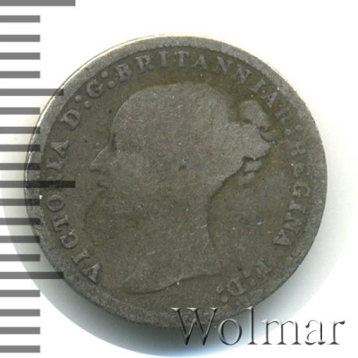 Великобритания 3 пенса, 1877 (3 пенса. Великобритания 1877г. Ag.)