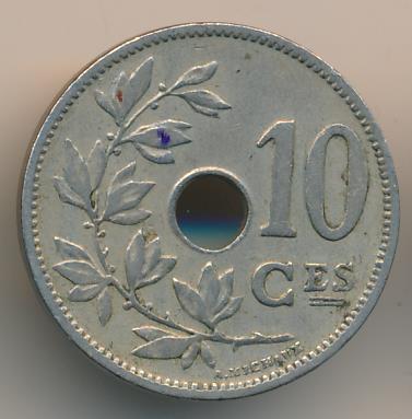 Бельгия 10 сантимов, 1902 (10 сантимов Бельгия 1902)