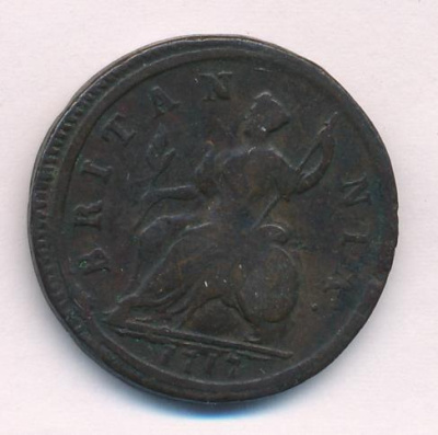 Великобритания 1 фартинг, 1717 (1 фартинг. Великобритания 1717)