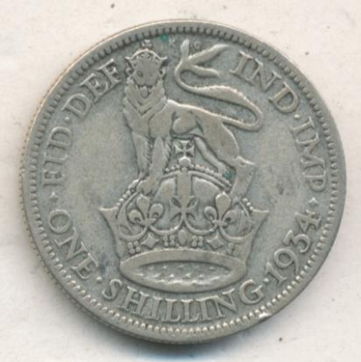 Великобритания 1 шиллинг, 1934 (1 шиллинг. Великобритания. 1934)