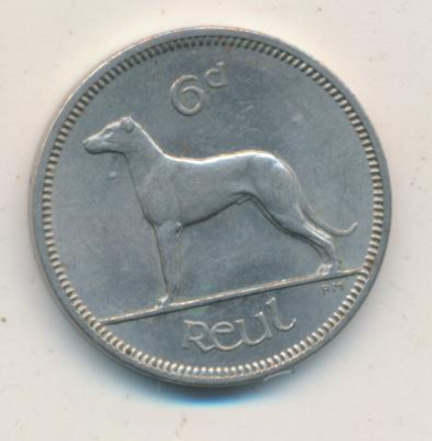 Ирландия 6 пенсов, 1966 (6 пенсов. Ирландия 1966)