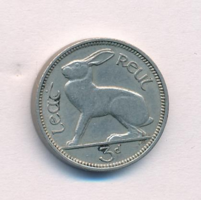 Ирландия 3 пенса, 1964 (3 пенса. Ирландия 1964)