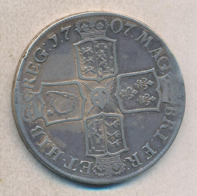 Англия 1 крона, 1707 (Крона. Великобритания 1707)