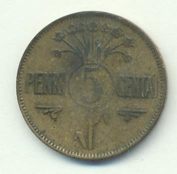 Литва 5 центов, 1925 (5 центов. Литва 1925)
