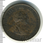 Великобритания ½ пенни, 1799 (1/2 пенни. Великобритания 1799г. Cu.)