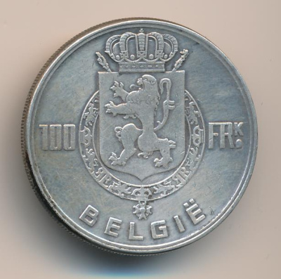 Бельгия 100 франков, 1951 (100 франков. Бельгия 1951)
