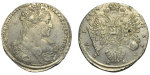 1 рубль 1734 г. Анна Иоанновна. Лирический портрет. Голова меньше. Крест короны разделяет надпись. 5 (1 рубль 1734 года. "Переходной портрет". 5 жемчужин в волосах. R. XF)