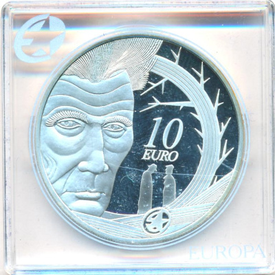 Ирландия 10 евро, 2006 (10 евро. Ирландия. 100 лет со дня рождения Сэмюэля Беккета. 2006)