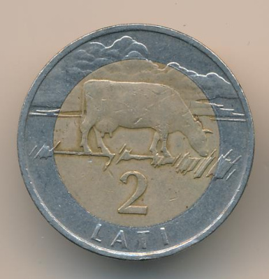 Латвия 2 лата, 1999 (2 лата. Латвия. 1999)