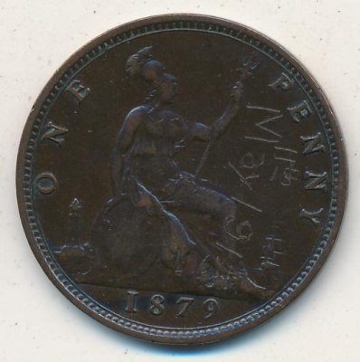 Великобритания 1 пенни, 1879 (1 пенни. Великобритания 1879)