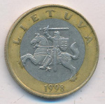 Литва 2 лита, 1998 (2 лита. Литва 1998)