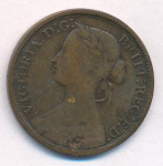 Остров Мэн 1 фартинг, 1860 (1 фартинг. Великобритания. 1860)