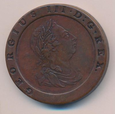 Великобритания 2 пенса, 1797 (2 пенса. Великобритания, Георг III. М-54,92гр. 1797)