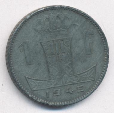 Бельгия 1 франк, 1945 (1 франк. Бельгия 1945)