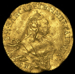 1 червонец 1757 г. СПБ Ю. Елизавета I. Орел на реверсе (Червонец 1757 СПБ (с экс. заключением))