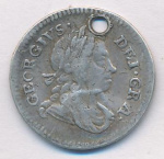 Великобритания 4 пенса, 1721 (4 пенса. Великобритания. Отверстие 1721)