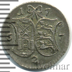 2 копейки 1757 г. Ливонезы (Елизавета I). (2 копейки. Ливонез 1757г. Ag. RR, Петров - 4 рубля.)