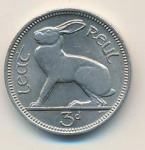 Ирландия 3 пенса, 1968 (3 пенса. Ирландия 1968)