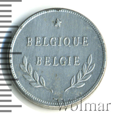 Бельгия 2 франка, 1944 (2 франка. Бельгия 1944г. St/Zn.)