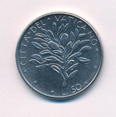 Ватикан 50 лир, 1976 (50 лир. Ватикан 1976)