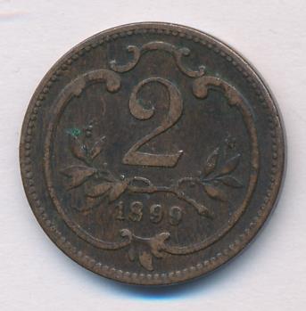 Австрия 2 геллера, 1899 (2 геллер. Австрия 1899)