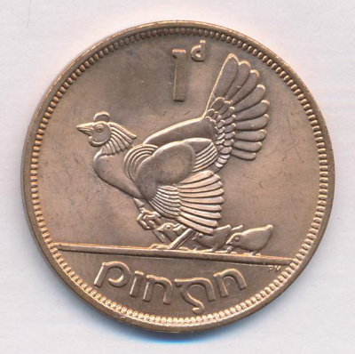 Ирландия 1 пенни, 1968 (1 пенни. Ирландия. 1968)