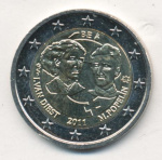 Бельгия 2 евро, 2011 (2 евро. Бельгия. 100 лет международному женскому дню. 2011)