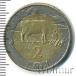 Латвия 2 лата, 1999 (2 лата. Латвия 1999г. Bm.)
