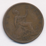 Великобритания 1 пенни, 1874 (1 пенни. Великобритания. 1874)