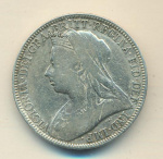 Великобритания 2 шиллинга (флорин), 1896 (2 шиллинга. Великобритания 1896)