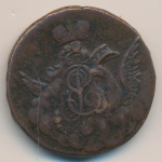 1 копейка 1757 г. Елизавета I. Орел в облаках. Екатеринбурский монетный двор (Копейка 1757)