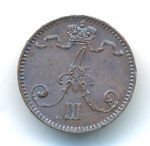 1 пенни 1894 г. Для Финляндии (Александр III). (1 пенни. 1894)