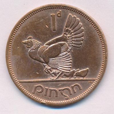 Ирландия 1 пенни, 1968 (1 пенни. Ирландия. 1968)