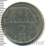 Латвия 2 лата, 1992 (2 лата. Латвия 1992г. Cu-Ni.)