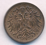 Австрия 2 геллера, 1899 (2 геллера. Австрия 1899)