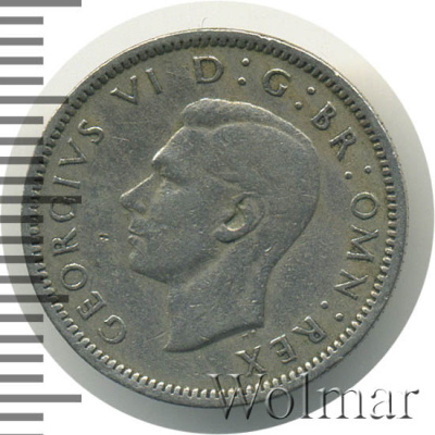 Великобритания 6 пенсов, 1948 (6 пенсов. Великобритания 1948г. Cu-Ni.)