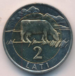 Латвия 2 лата, 1999 (2 лата Латвия. 1999)