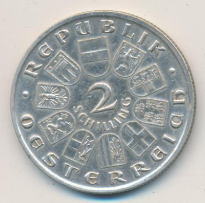 Австрия 2 шиллинга, 1928 (2 шиллинга. Австрия. Шуберт. 1928)