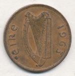Ирландия 1 пенни, 1963 (1 пенни. Ирландия. 1963)