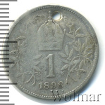 Австрия 1 крона, 1898 (1 крона. Австрия 1898г. Ag.)