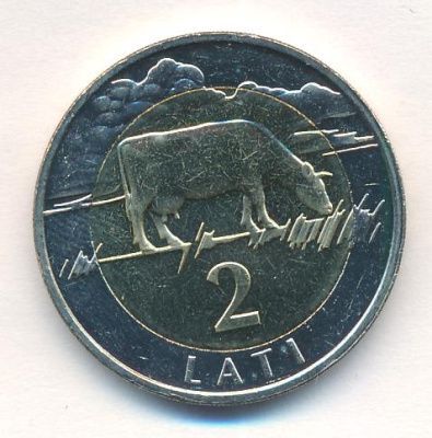 Латвия 2 лата, 1999 (2 лата Латвия. 1999)