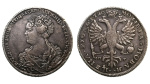 1 рубль 1726 г. СПБ. Екатерина I. Петербургский тип, портрет влево. СПБ под орлом. Под хвостом две т (Россия. 1 рубль 1726 года. СПБ.)