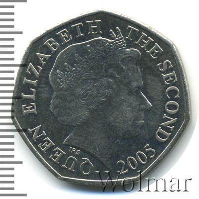 Джерси 50 пенсов, 2005 (50 пенсов. Джерси 2005г. Cu-Ni.)