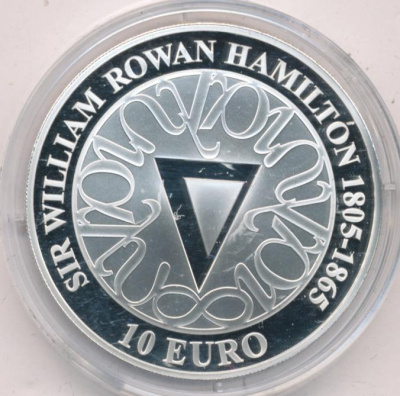 Ирландия 10 евро, 2005 (10 евро. Ирландия. 200 лет со дня рождения сэра Уильяма Роуэна Гамильтона. 2005)