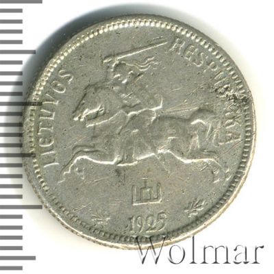 Литва 2 лита, 1925 (2 лита. Литва 1925г. Ag.)
