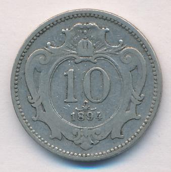 Австрия 10 геллеров, 1894 (10 геллеров. Австрия 1894)