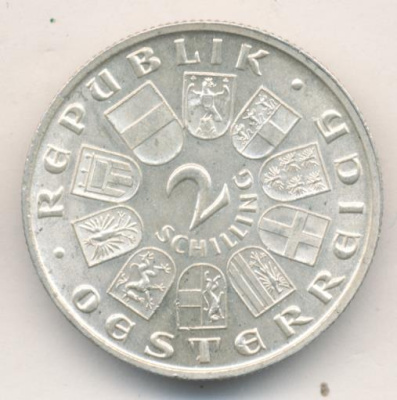 Австрия 2 шиллинга, 1928 (2 шиллинга. Австрия. Шуберт. 1928)