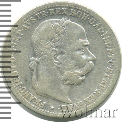 Австрия 1 крона, 1898 (1 крона. Австрия 1898г. Ag.)
