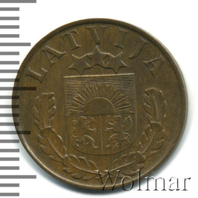 Латвия 2 сантима, 1939 (2 сантима. Латвия 1939г. Cu.)